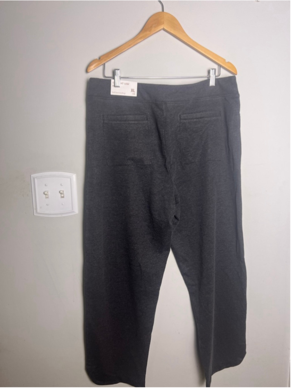Soft Surroundings Gray Straight Leg Ankle Pants Womens XL 18 Pull On Knit Stretc - Picture 3 of 8